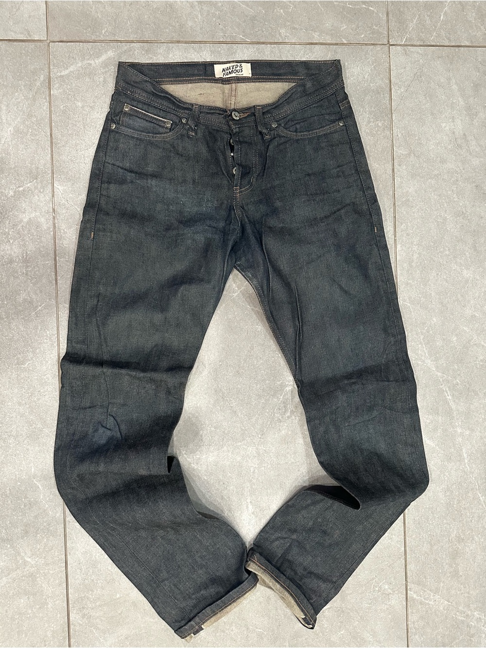 Naked & Famous Denim Indigo x Beige 10oz Selvedge Jeans